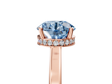 Rose gold Fancy Blue Round  Cut Solitaire Engagement Ring with Four-Prong Setting on a Classic Band_41
