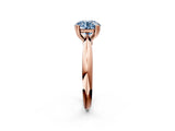 Rose gold Fancy Blue Round  Cut Solitaire Engagement Ring with Tapered Band and Four-Prong Setting 2