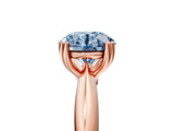 Rose gold Fancy Blue Round  Cut Solitaire Engagement Ring with Tapered Band and Four-Prong Setting 5