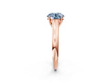 Rose gold Fancy Blue Round Cut Solitaire Engagement Ring with Tapered Band and Four-Prong Setting_5