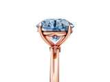 Rose gold Fancy Blue Round  Cut Solitaire Engagement Ring with Thin Band and Four-Prong Setting_8