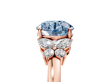Rose gold Fancy Blue Round  Cut Solitaire Floral Diamond Ring with Four-Prong Setting_42