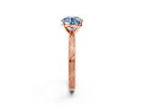 Rose gold Fancy Blue Round Cut Solitaire Milgrain Engraved Band with Four-Prong Setting_2