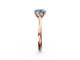 Rose gold Fancy Blue Round  Cut Solitaire Ring with Cathedral Band and Four-Prong Setting_67