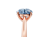 Rose gold Fancy Blue Round  Cut Solitaire Ring with Cathedral Band and Four-Prong Setting_70