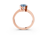Rose gold Fancy Blue Round  Cut Solitaire Ring with Four-Prong Setting and Classic Band_31