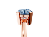 Rose gold Fancy Blue Round  Cut Solitaire Ring with Four-Prong Setting and Classic Band_33