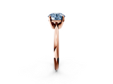 Rose gold Fancy Blue Round  Cut Solitaire Ring with Four-Prong Setting on a Classic Band_30