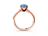 Rose gold Fancy Blue Round  Cut Solitaire Ring with Four-Prong Setting on a Classic Band_31