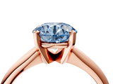 Rose gold Fancy Blue Round  Cut Solitaire Ring with Four-Prong Setting on a Classic Band_32
