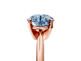 Rose gold Fancy Blue Round  Cut Solitaire Ring with Four-Prong Setting on a Classic Band_33