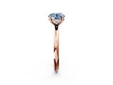 Rose gold Fancy Blue Round  Cut Solitaire Ring with Thin Band and Four-Prong Setting_18