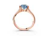 Rose gold Fancy Blue Round Cut Solitaire Tension Set Diamond Ring with Split Shank Band_3