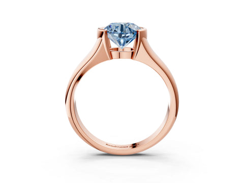 Rose gold Fancy Blue Round Cut Solitaire Tension Set Diamond Ring with Split Shank Band_3