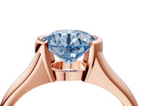 Rose gold Fancy Blue Round Cut Solitaire Tension Set Diamond Ring with Split Shank Band_4