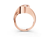 Rose gold Fancy Blue Round Cut Solitaire Tension-Set Diamond Split Shank Ring_3