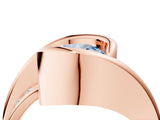 Rose gold Fancy Blue Round Cut Solitaire Tension-Set Diamond Split Shank Ring_4