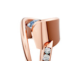 Rose gold Fancy Blue Round Cut Solitaire Tension-Set Diamond Split Shank Ring_5
