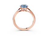 Rose gold Fancy Blue Round  Cut Solitaire Twist Band Ring with Four-Prong Setting_26