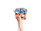 Rose gold Fancy Blue Round  Cut Solitaire Twist Band Ring with Four-Prong Setting_28