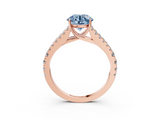Rose gold Fancy Blue Round  Cut Split Shank Pave Diamond Engagement Ring with Four-Prong Setting_27