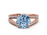 Rose gold Fancy Blue Round  Cut Split Shank Pave Diamond Ring with Four-Prong Setting_27