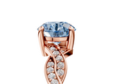 Rose gold Fancy Blue Round  Cut Twisted Pavé Band Solitaire Ring with Four-Prong Setting_77