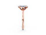 Rose gold Fancy Blue Round  Diamond Cluster Halo Solitaire with Four-Prong Setting_79