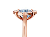 Rose gold Fancy Blue Round  Diamond Cluster Halo Solitaire with Four-Prong Setting_82