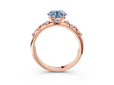 Rose gold Fancy Blue Round  Diamond Cluster Prong-Set Solitaire Ring_46