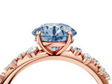 Rose gold Fancy Blue Round  Diamond Cluster Prong-Set Solitaire Ring_47