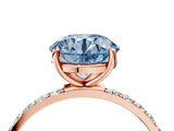 Rose gold Fancy Blue Round  Diamond Pavé Band with Six-Prong Setting_19