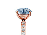 Rose gold Fancy Blue Round  Diamond Pavé Band with Six-Prong Setting_20