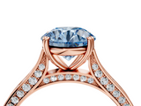 Rose gold Fancy Blue Round  Diamond Solitaire with Pave Band and Six-Prong Setting_24