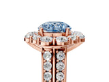 Rose gold Fancy Blue Round  Halo Diamond Engagement Ring with Split Shank and Prong Setting_72