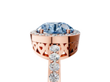 Rose gold Fancy Blue Round  Halo Diamond Pavé Band Ring with Prong Setting_25