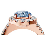 Rose gold Fancy Blue Round  Halo Diamond Split Shank Engagement Ring with Prong Setting_67