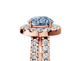 Rose gold Fancy Blue Round  Halo Diamond Split Shank Engagement Ring with Prong Setting_68