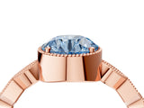 Rose gold Fancy Blue Round  Milgrain Marquise Diamond Twist Band Ring_62