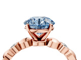 Rose gold Fancy Blue Round  Solitaire Bezel-Set Diamond Ring with Beaded Band and Four-Prong Setting_36