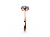 Rose gold Fancy Blue Round  Solitaire Cathedral Diamond Ring with Six-Prong Setting_19