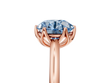 Rose gold Fancy Blue Round  Solitaire Cathedral Diamond Ring with Six-Prong Setting_22