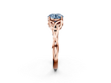 Rose gold Fancy Blue Round  Solitaire Celtic Knot Engagement Ring with Four-Prong Setting_44