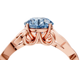 Rose gold Fancy Blue Round  Solitaire Celtic Knot Engagement Ring with Four-Prong Setting_46