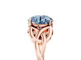 Rose gold Fancy Blue Round  Solitaire Celtic Knot Engagement Ring with Four-Prong Setting_47