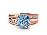 Rose gold Fancy Blue Round  Solitaire Channel-Set Split Shank Ring with Tension Prong Setting_3