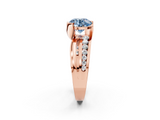 Rose gold Fancy Blue Round  Solitaire Channel-Set Split Shank Ring with Tension Prong Setting_5