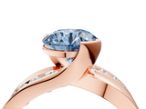 Rose gold Fancy Blue Round  Solitaire Channel-Set Split Shank Ring with Tension Prong Setting_7