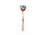 Rose gold Fancy Blue Round  Solitaire Diamond Engagement Ring with Four-Prong Setting on a Classic Band_5