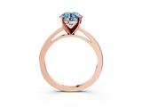 Rose gold Fancy Blue Round  Solitaire Diamond Engagement Ring with Four-Prong Setting on a Classic Band_6
